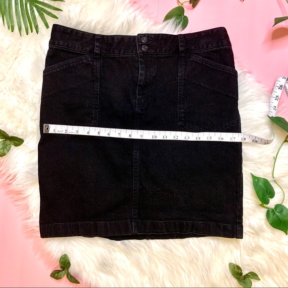 SOLD- American Living Black Denim High Waist Skirt Size 8 Pockets - Picture 8 of 11